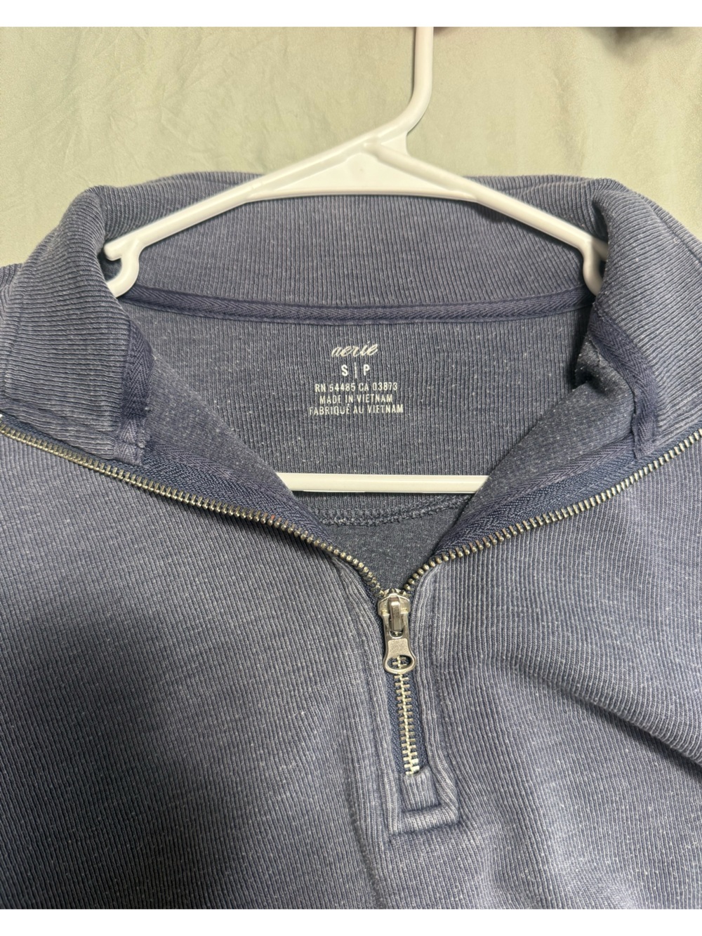 Aerie Zip Pullover Sweater - Slate Blue
